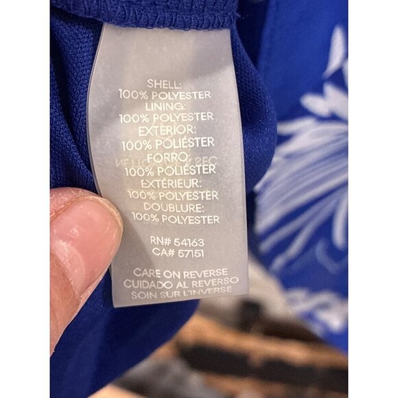 Calvin Klein Dress Women Navy Blue Floral Maxi Whimsy Cottage Lagenlook - Picture 6 of 9